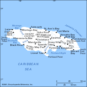 jamaica map